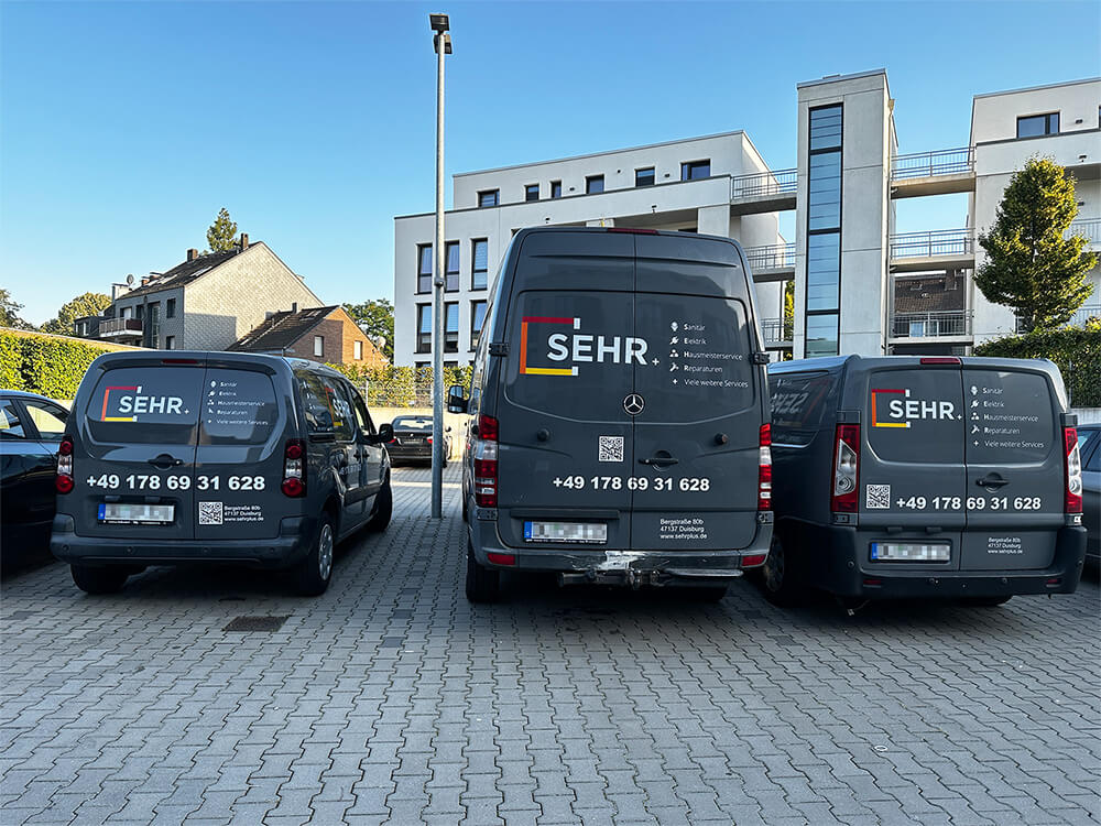 Fuhrpark vom Hausmeisterservice SEHR+ in Duisburg